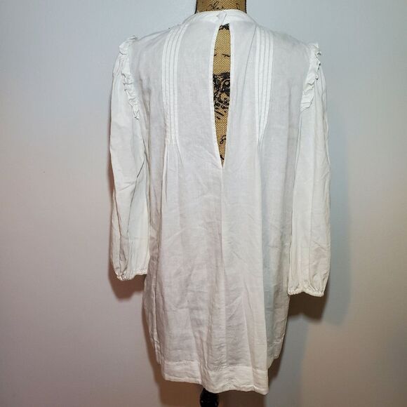 Free People Clover Pintuck Linen Blend Tunic Dress Size Medium - Picture 10 of 16